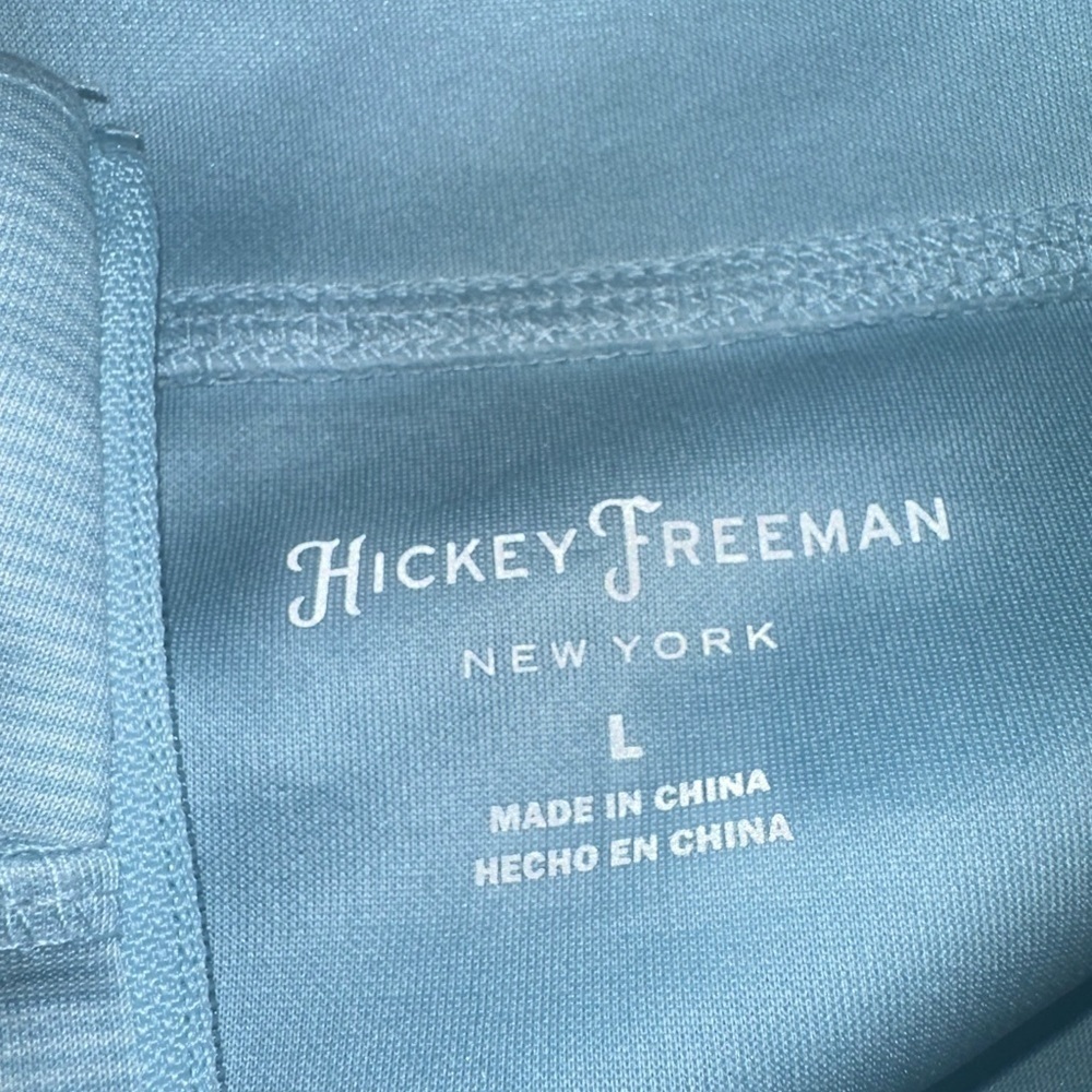 New Hickey Freeman NWT Men's Large 1/4 Zip Vest Lite Blue Mini Stripe - Picture 8 of 9